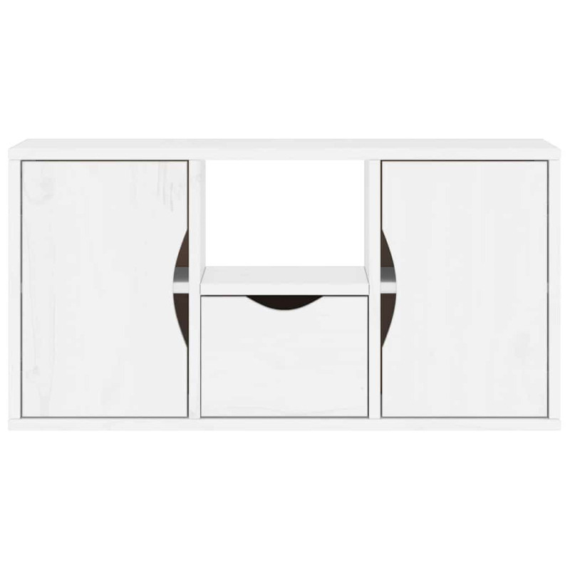 TV-Schrank mit Schublade Weiß 79x24x40 cm Massivholz Kiefer