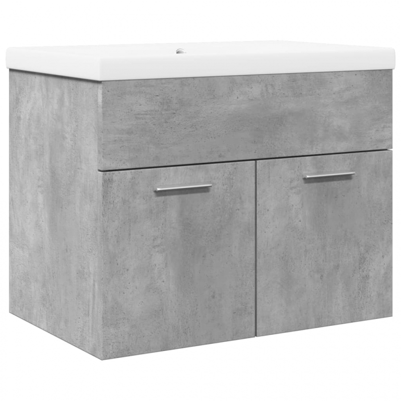 Waschbeckenunterschrank mit Einbaubecken Betongrau