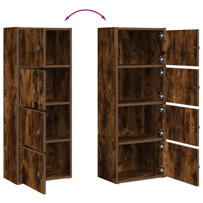 Bücherregal Räuchereiche 40x24x102 cm Holzwerkstoff