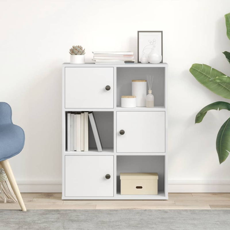 Bücherregal Weiß 60x24x76,5 cm Holzwerkstoff