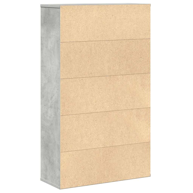 Bücherregal Betongrau 60x24x101,5 cm Holzwerkstoff