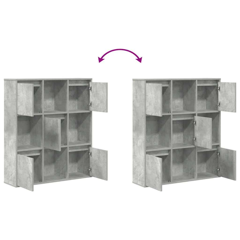 Bücherregal Betongrau 89x24x101,5 cm Holzwerkstoff