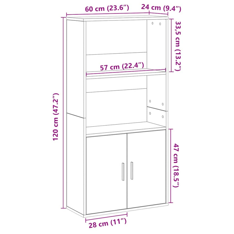 Bücherregal Artisan-Eiche 60x24x120 cm Holzwerkstoff