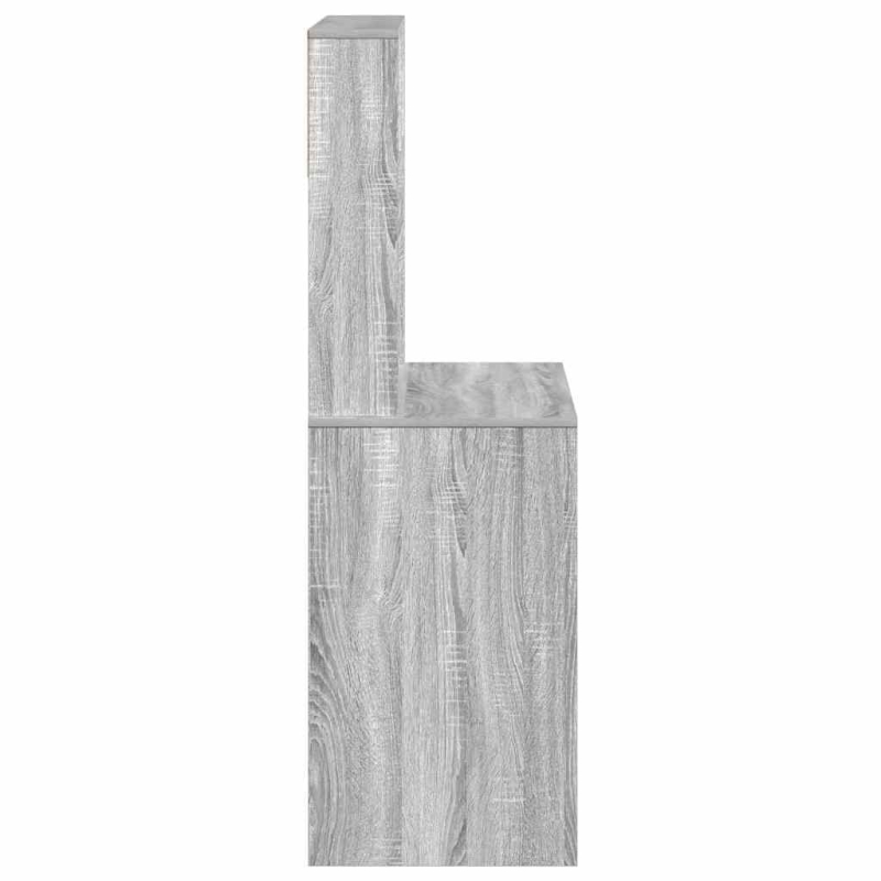 Schreibtisch mit Regal Grau Sonoma 100x45x140 cm Holzwerkstoff