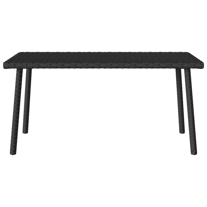 Garten-Couchtisch Rechteckig Schwarz 80x40x37 cm Poly Rattan