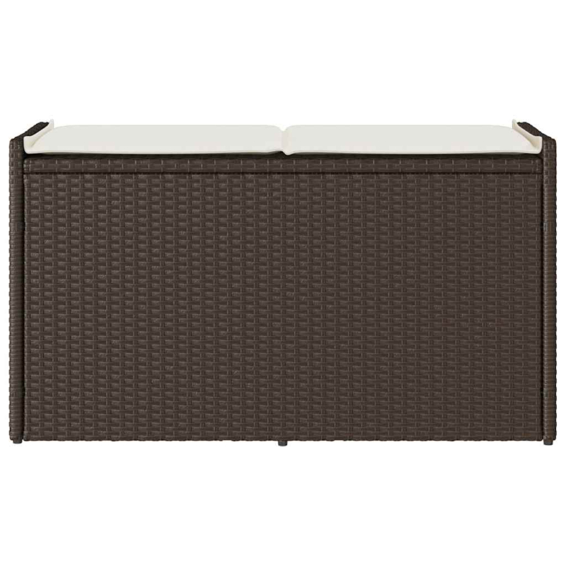 Outdoor-Sitzbank mit Stauraum und Kissen Braun 100 cm