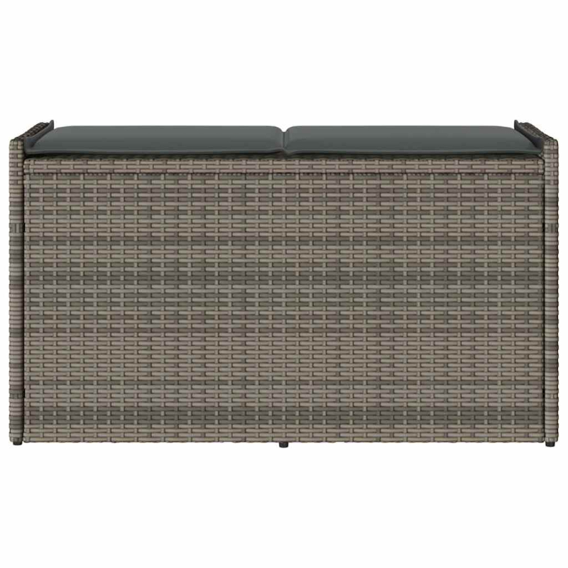 Outdoor-Sitzbank mit Stauraum und Kissen Grau 100 cm