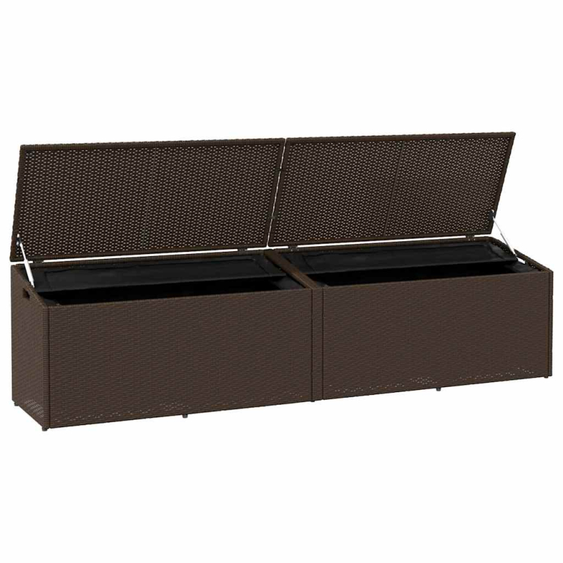 Garten-Auflagenbox Braun 220x50x58 cm Poly Rattan