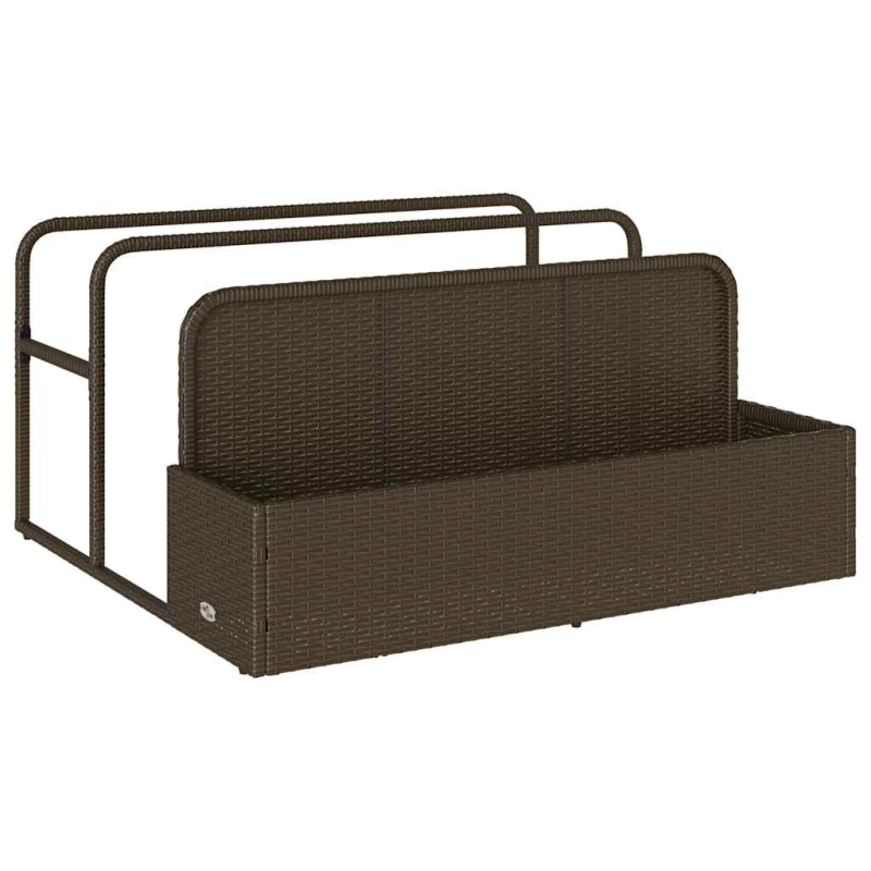 Pool Aufbewahrungsbehälter Braun 110x100x57 cm Poly Rattan