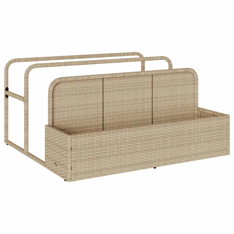 Pool Aufbewahrungsbehälter Beige 110x100x57 cm Poly Rattan