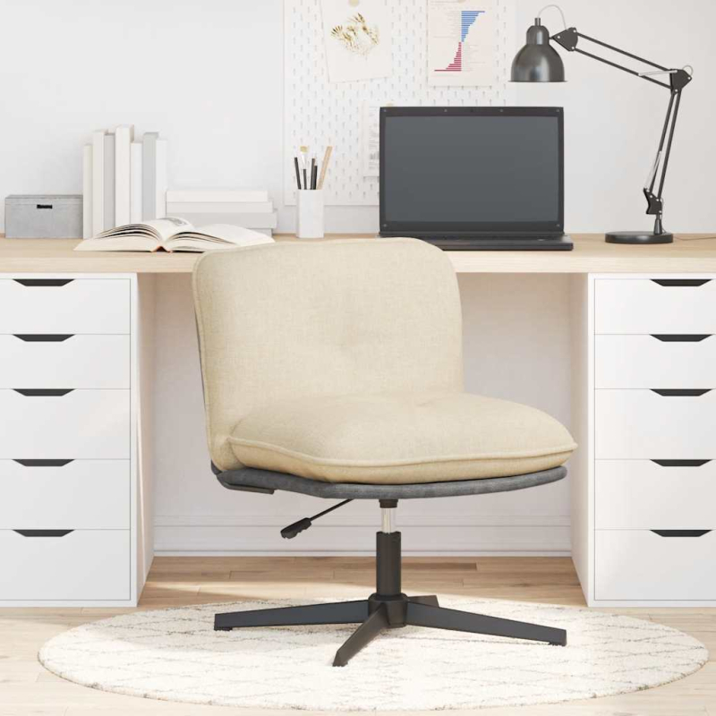 Bürostuhl Drehbar Creme Stoff