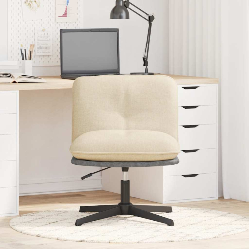 Bürostuhl Drehbar Creme Stoff