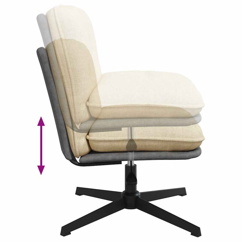 Bürostuhl Drehbar Creme Stoff