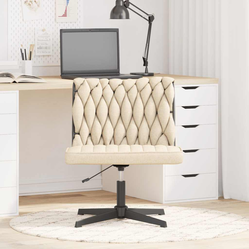 Bürostuhl Drehbar Creme Stoff