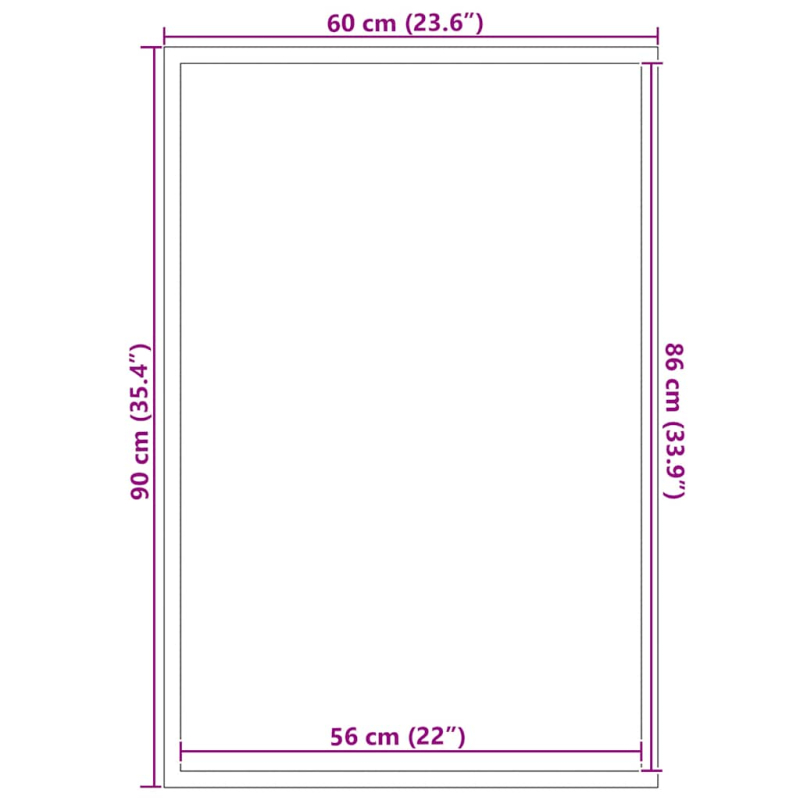 Fußmatte Anthrazit 60x90 cm