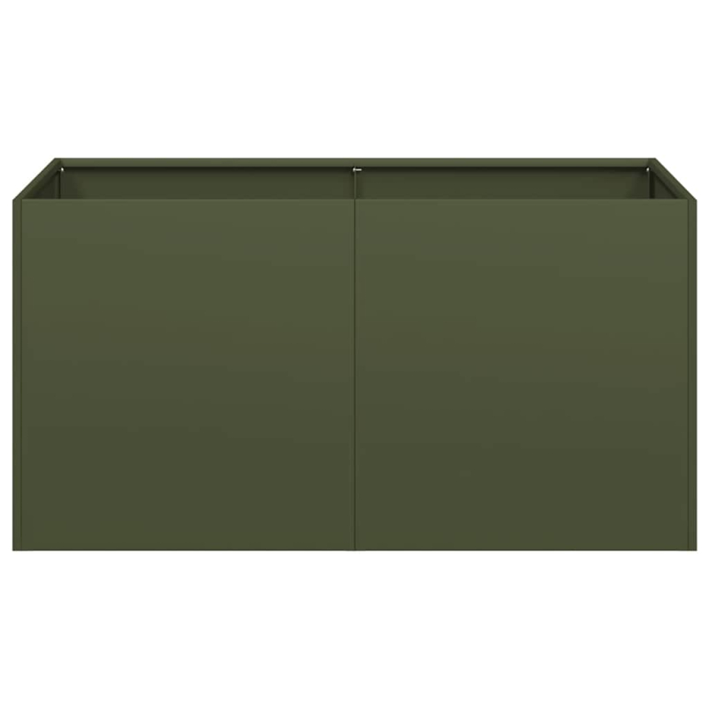 Pflanzkübel Olivgrün 80x40x40 cm Kaltgewalzter Stahl