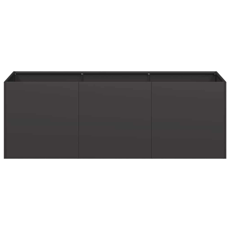 Pflanzkübel Schwarz 120x40x40 cm Kaltgewalzter Stahl