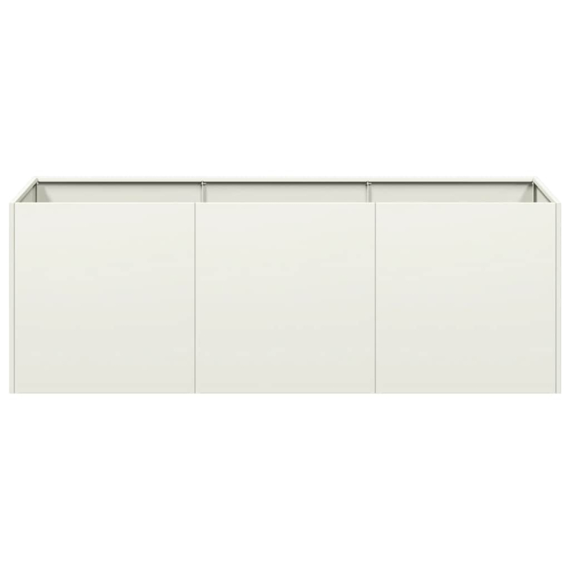 Pflanzkübel Weiß 120x40x40 cm Kaltgewalzter Stahl