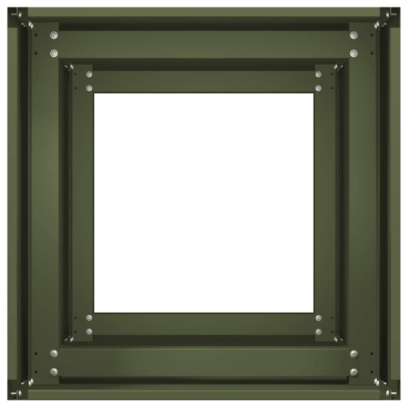 Pflanzkübel Olivgrün 40x40x80 cm Kaltgewalzter Stahl