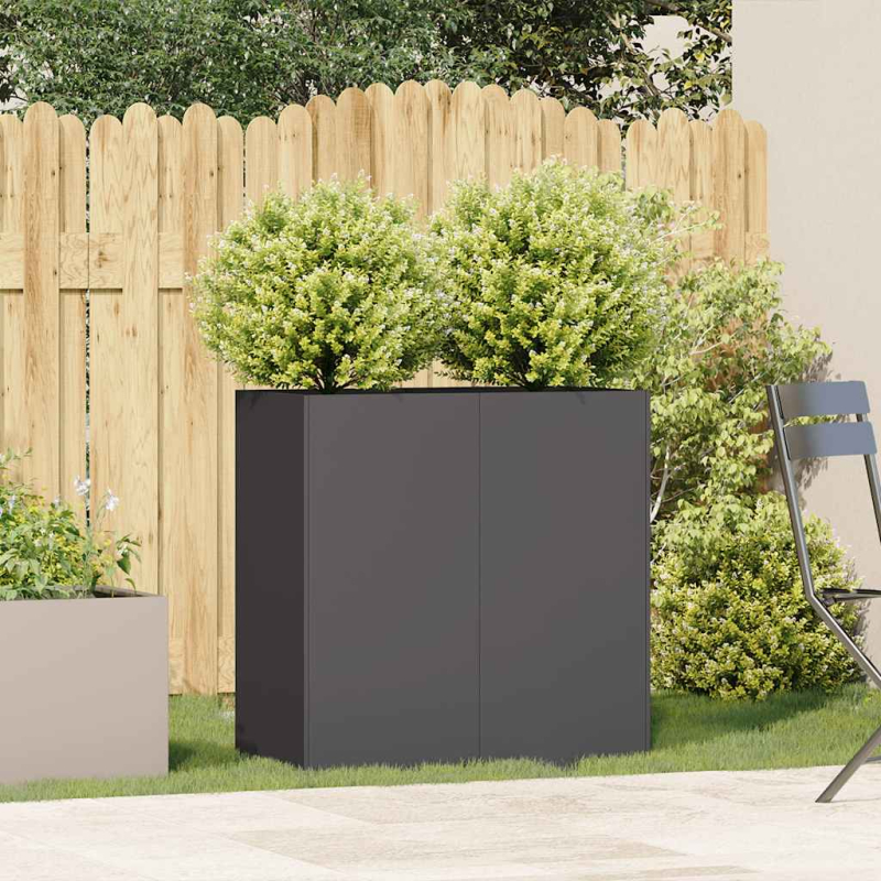 Pflanzkübel Schwarz 80x40x80 cm Kaltgewalzter Stahl