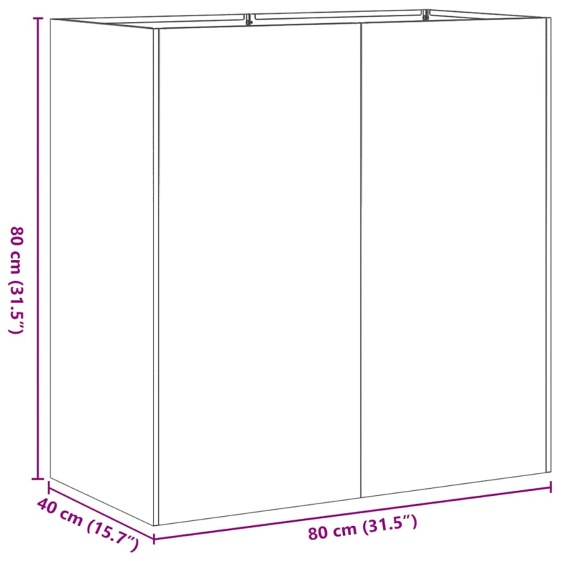 Pflanzkübel 80x40x80 cm Edelstahl