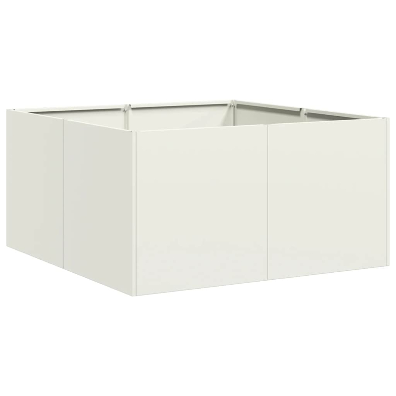 Pflanzkübel Weiß 80x80x40 cm Kaltgewalzter Stahl
