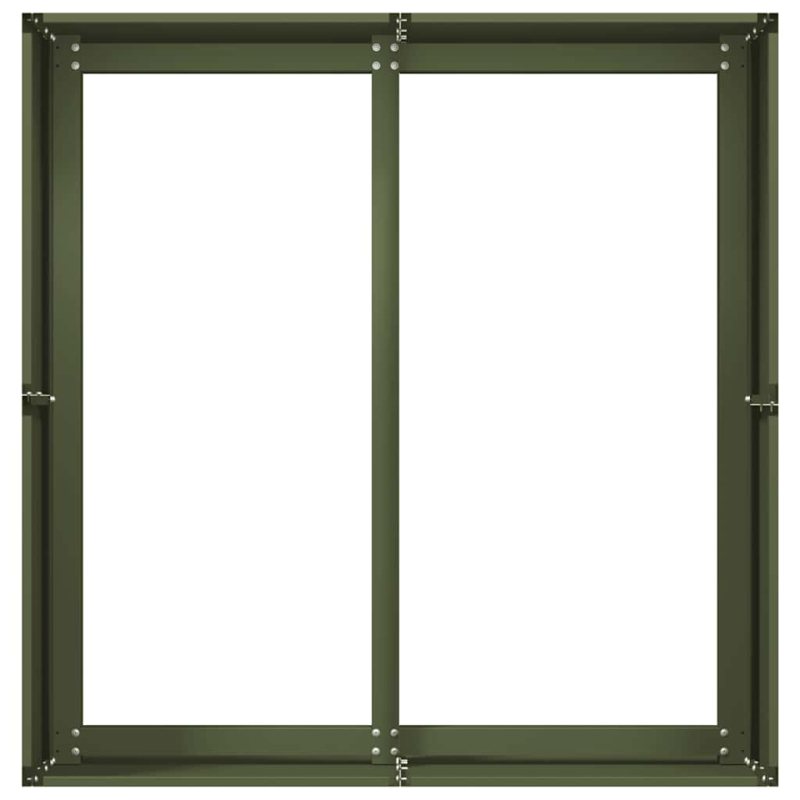 Pflanzkübel Olivgrün 80x80x40 cm Kaltgewalzter Stahl