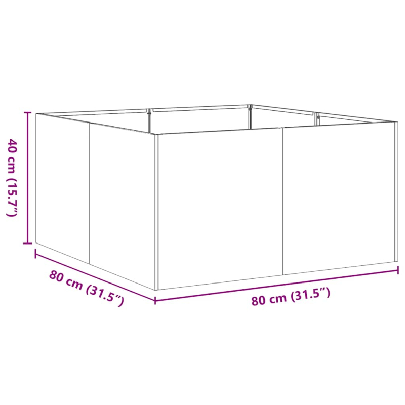 Pflanzkübel 80x80x40 cm Verzinkter Stahl