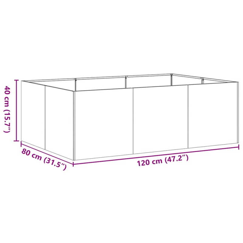 Pflanzkübel Weiß 120x80x40 cm Stahl