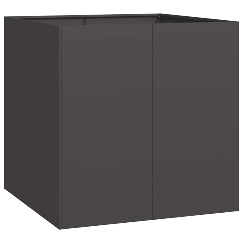Pflanzkübel Schwarz 80x80x80 cm Stahl