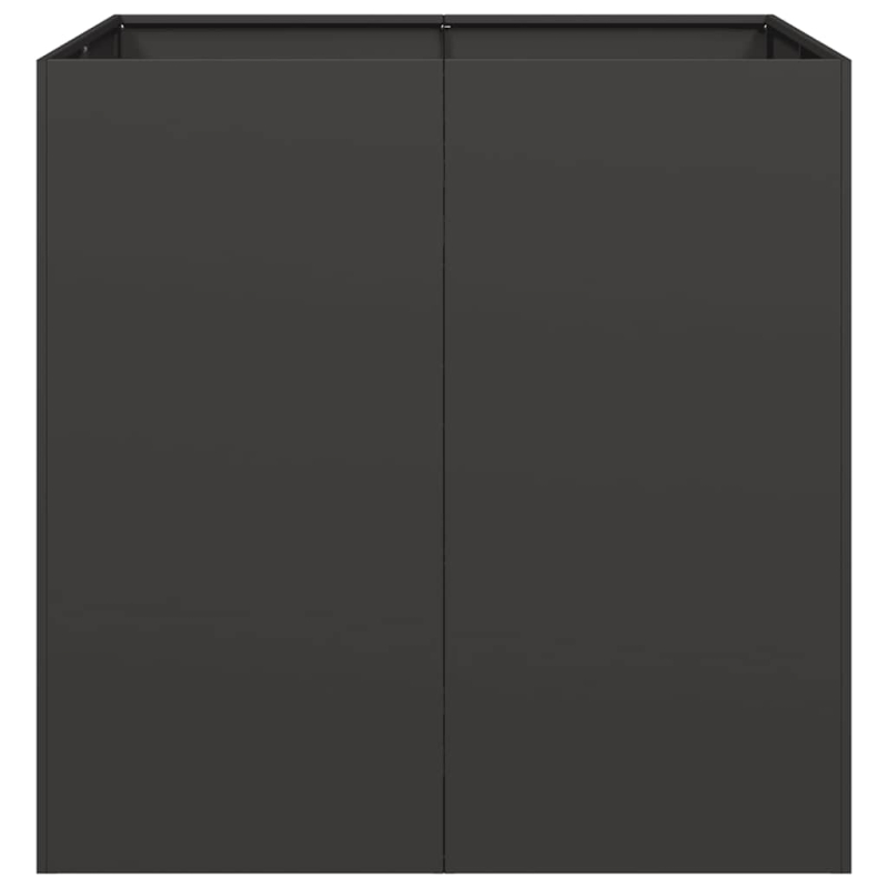 Pflanzkübel Schwarz 80x80x80 cm Stahl
