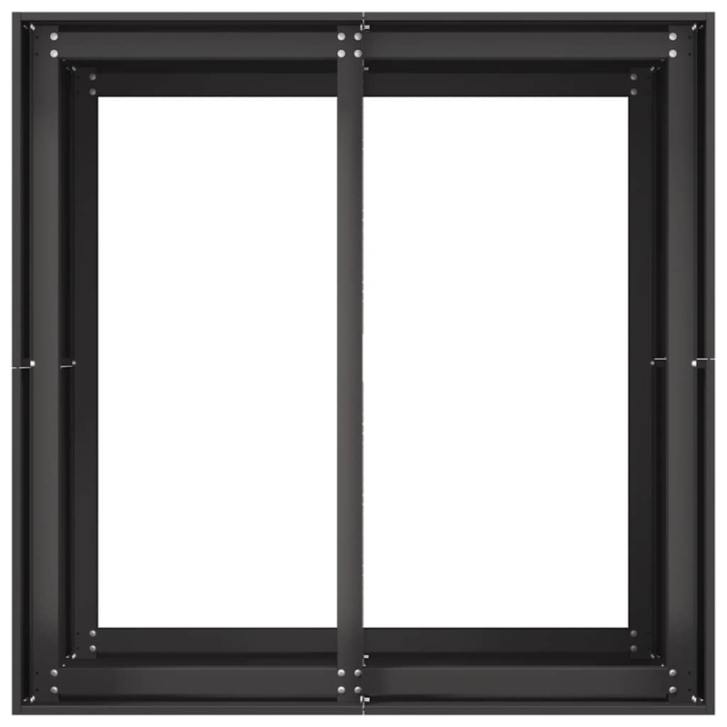 Pflanzkübel Schwarz 80x80x80 cm Stahl