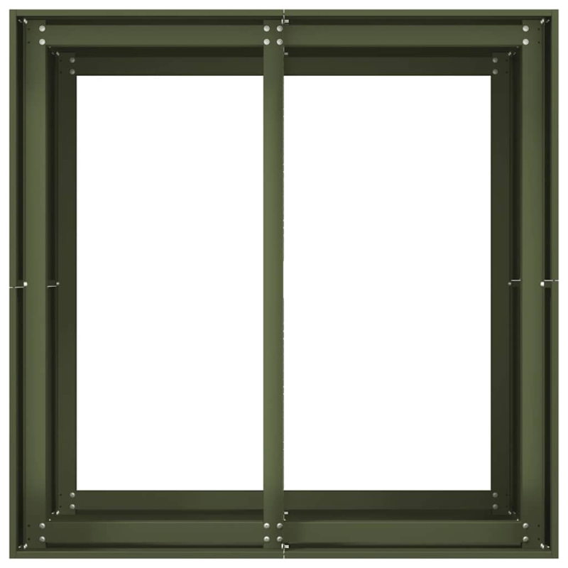 Pflanzgefäß Olivgrün 80x80x80 cm Stahl