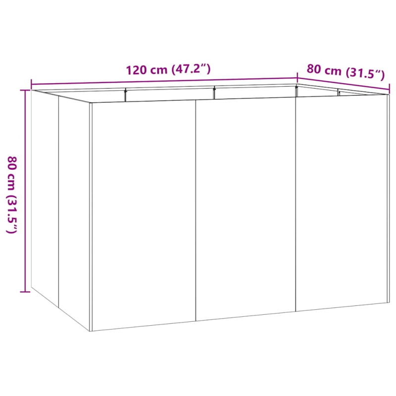 Pflanzkübel 120x80x80 cm Verzinkter Stahl