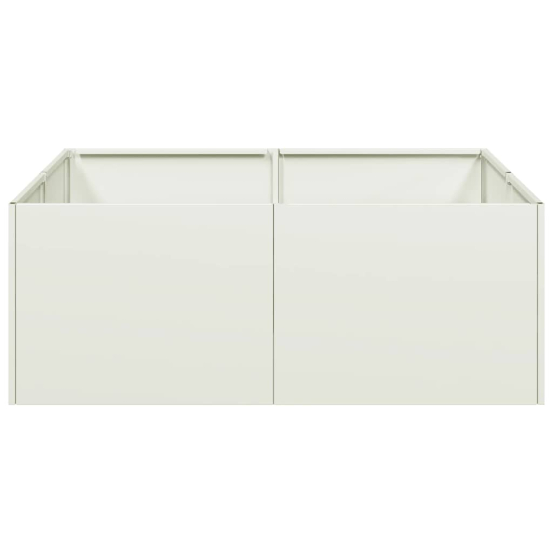 Pflanzkübel Weiß 80x80x30 cm Stahl