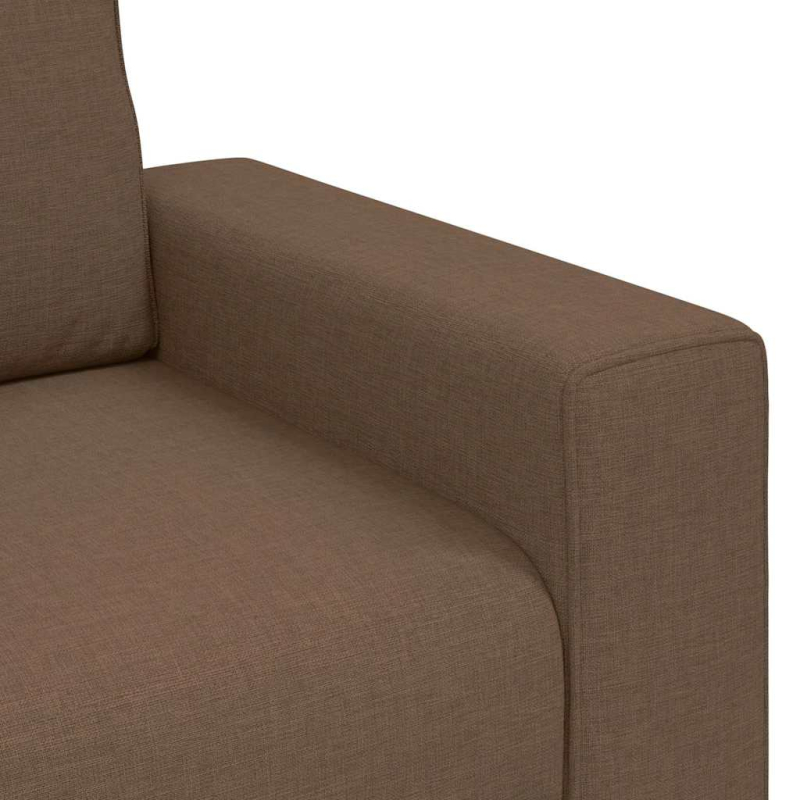 2-tlg. Sofagarnitur mit Kissen Braun Stoff