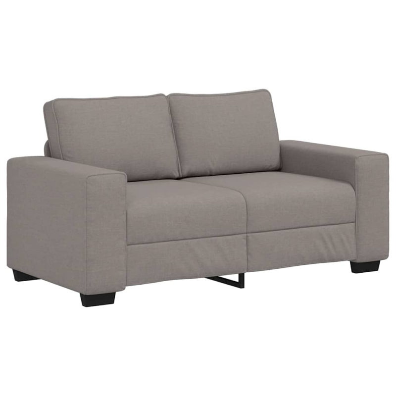2-tlg. Sofagarnitur mit Kissen Taupe Stoff