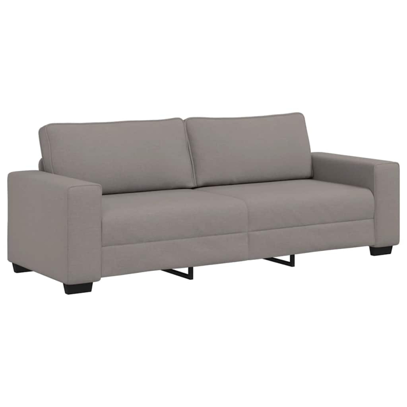 2-tlg. Sofagarnitur mit Kissen Taupe Stoff