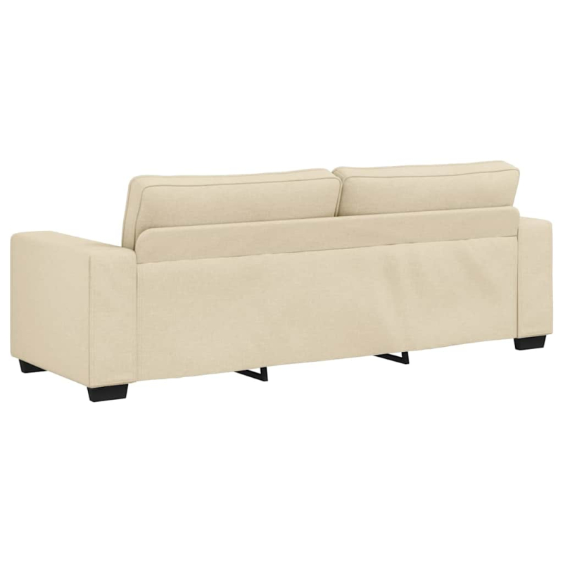 2-tlg. Sofagarnitur mit Kissen Creme Stoff