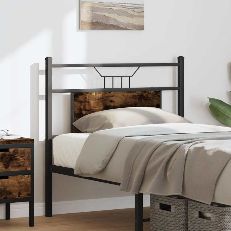Kopfteil Räuchereiche 75 cm Holzwerkstoff und Stahl