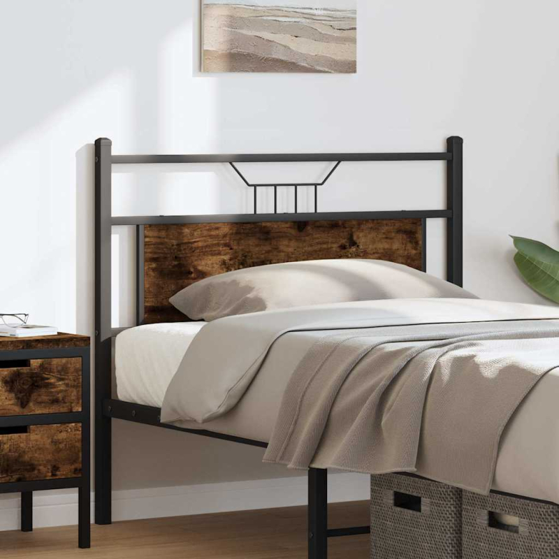 Kopfteil Räuchereiche 100 cm Holzwerkstoff und Stahl