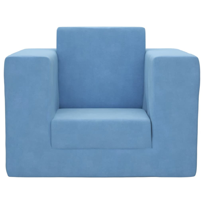Schlafsofa für Kinder Blau Weicher Plüsch