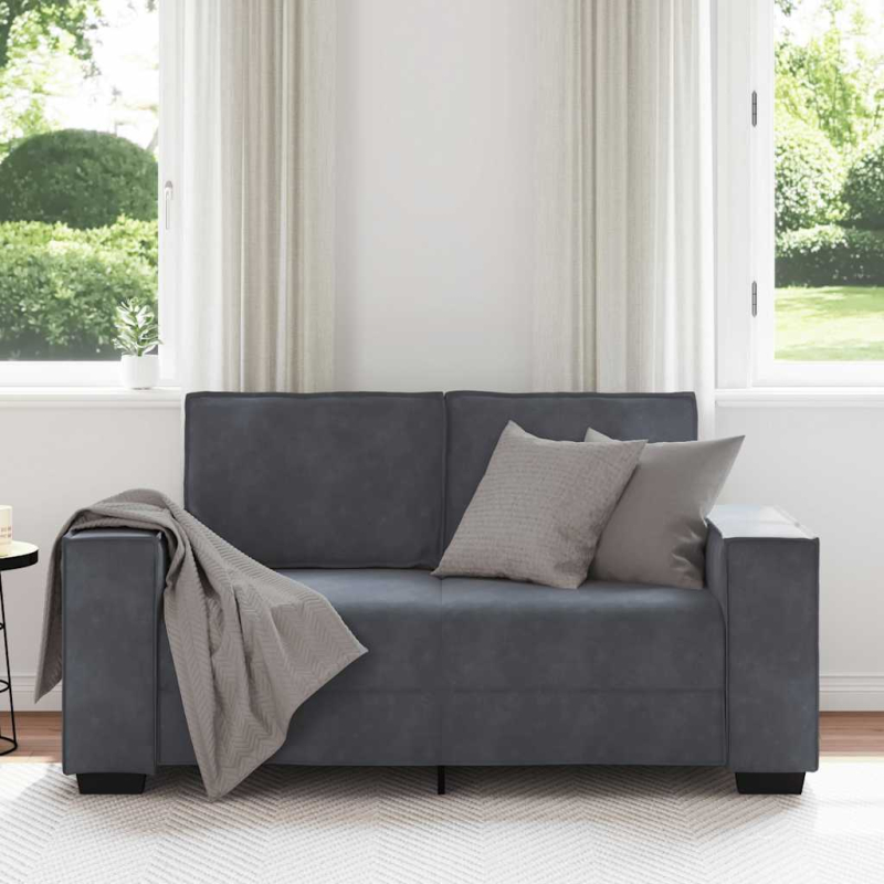 2-Sitzer-Sofa Dunkelgrau 120 cm Samt