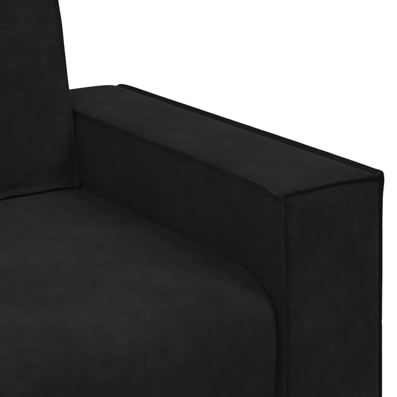 2-Sitzer-Sofa Schwarz 140 cm Samt