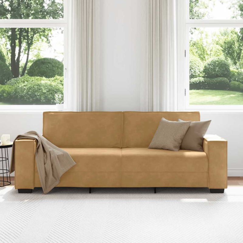 3-Sitzer-Sofa Braun 180 cm Samt