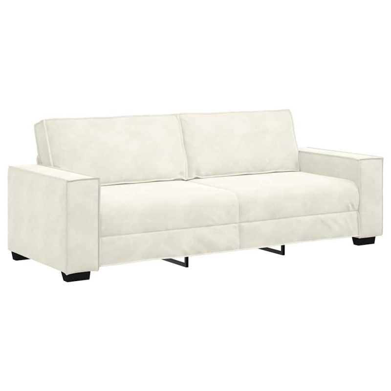 3-Sitzer-Sofa Creme 180 cm Samt