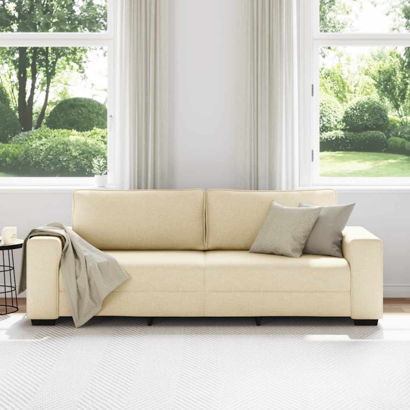 3-Sitzer-Sofa Creme 180 cm Stoff