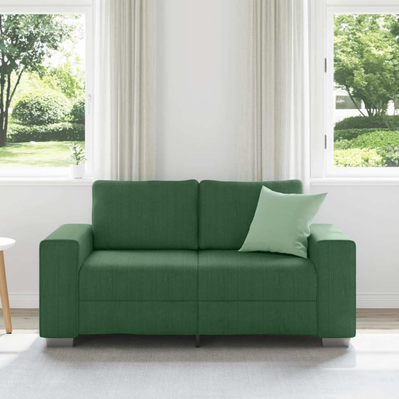 Zweisitzer-Sofa Dschungelgrün 120 cm Cordstoff