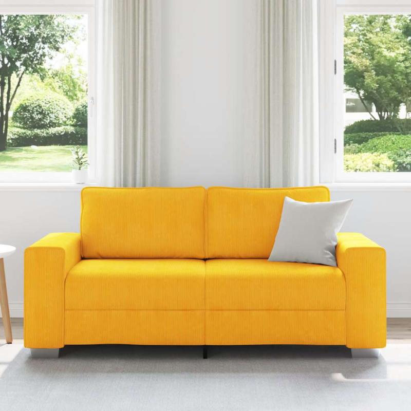 Zweisitzer-Sofa Hellgelb 140 cm Cordstoff