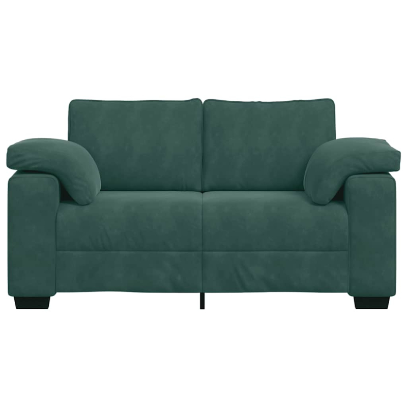 Zweisitzer-Sofa Dunkelgrün 120 cm Samt